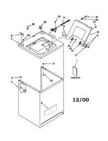 Top And Cabinet parts for Kenmore Washer 110.20852991 (11020852991, 110 20852991) from AppliancePartsPros.com