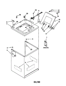 Top And Cabinet parts for Kenmore Washer 110.20857990 (11020857990, 110 20857990) from AppliancePartsPros.com
