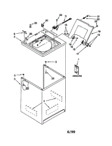 Top And Cabinet parts for Kenmore Washer 110.20882990 (11020882990, 110 20882990) from AppliancePartsPros.com
