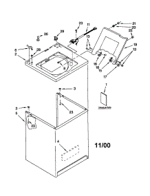 Top And Cabinet parts for Kenmore Washer 110.20894991 (11020894991, 110 20894991) from AppliancePartsPros.com