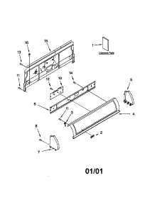Console Panel parts for Kenmore Dryer 110.62066100 (11062066100, 110 62066100) from AppliancePartsPros.com