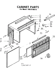 Cabinet Parts parts for Kenmore Air Conditioner 106.8730510 (1068730510, 106 8730510) from AppliancePartsPros.com