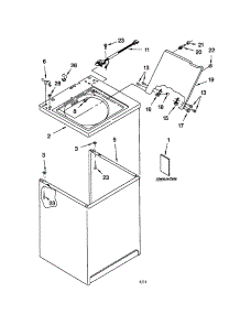 Top And Cabinet parts for Kenmore Washer 110.22292100 (11022292100, 110 22292100) from AppliancePartsPros.com