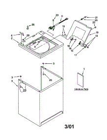 Top And Cabinet parts for Kenmore Washer 110.22432100 (11022432100, 110 22432100) from AppliancePartsPros.com