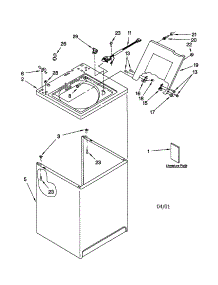 Top And Cabinet parts for Kenmore Washer 110.22642100 (11022642100, 110 22642100) from AppliancePartsPros.com