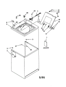 Top And Cabinet parts for Kenmore Washer 110.22652100 (11022652100, 110 22652100) from AppliancePartsPros.com