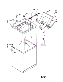 Top And Cabinet parts for Kenmore Washer 110.22662100 (11022662100, 110 22662100) from AppliancePartsPros.com