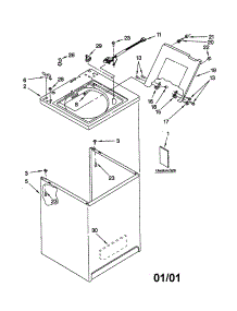 Top And Cabinet parts for Kenmore Washer 110.22702100 (11022702100, 110 22702100) from AppliancePartsPros.com
