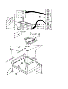 Machine Base parts for Kenmore Washer 110.22702101 (11022702101, 110 22702101) from AppliancePartsPros.com