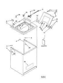 Top And Cabinet parts for Kenmore Washer 110.22702101 (11022702101, 110 22702101) from AppliancePartsPros.com