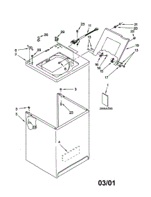 Top And Cabinet parts for Kenmore Washer 110.22712100 (11022712100, 110 22712100) from AppliancePartsPros.com