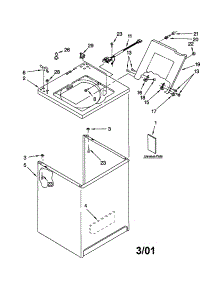 Top And Cabinet parts for Kenmore Washer 110.22722100 (11022722100, 110 22722100) from AppliancePartsPros.com