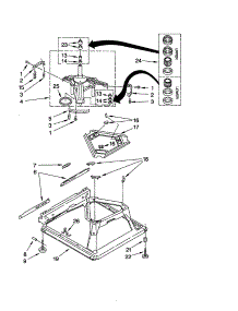 Machine Base parts for Kenmore Washer 110.22802100 (11022802100, 110 22802100) from AppliancePartsPros.com