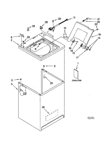 Top And Cabinet parts for Kenmore Washer 110.22802100 (11022802100, 110 22802100) from AppliancePartsPros.com