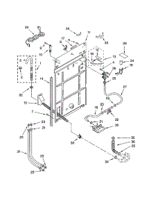 Rear Panel parts for Kenmore Washer 110.22802101 (11022802101, 110 22802101) from AppliancePartsPros.com