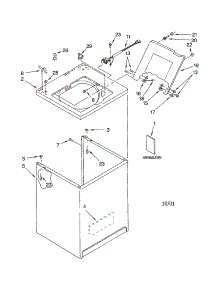 Top And Cabinet parts for Kenmore Washer 110.22832101 (11022832101, 110 22832101) from AppliancePartsPros.com