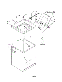 Top And Cabinet parts for Kenmore Washer 110.22832102 (11022832102, 110 22832102) from AppliancePartsPros.com