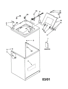 Top And Cabinet parts for Kenmore Washer 110.22842100 (11022842100, 110 22842100) from AppliancePartsPros.com