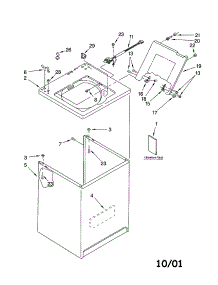 Top And Cabinet parts for Kenmore Washer 110.22842101 (11022842101, 110 22842101) from AppliancePartsPros.com