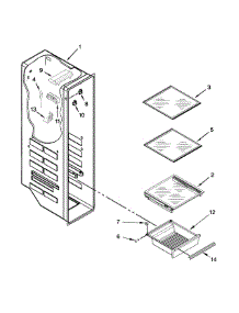 Freezer Liner Parts parts for Kenmore Refrigerator 106.51132210 (10651132210, 106 51132210) from AppliancePartsPros.com