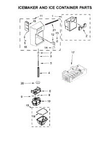 Icemaker And Ice Container Parts parts for Kenmore Refrigerator 106.51133213 (10651133213, 106 51133213) from AppliancePartsPros.com