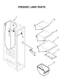 Freezer Liner Parts parts for Kenmore Refrigerator 106.51332713 (10651332713, 106 51332713) from AppliancePartsPros.com