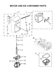 Motor And Ice Container Parts parts for Kenmore Refrigerator 106.51332713 (10651332713, 106 51332713) from AppliancePartsPros.com
