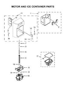 Motor And Ice Container Parts parts for Kenmore Refrigerator 106.51783413 (10651783413, 106 51783413) from AppliancePartsPros.com
