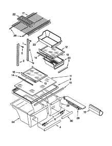 Shelf parts for Kenmore Refrigerator 106.60862991 (10660862991, 106 60862991) from AppliancePartsPros.com