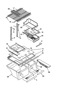 Shelf parts for Kenmore Refrigerator 106.60962991 (10660962991, 106 60962991) from AppliancePartsPros.com