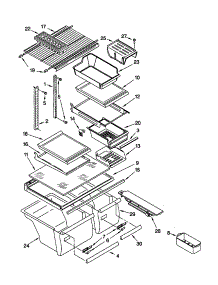 Shelf parts for Kenmore Refrigerator 106.60989990 (10660989990, 106 60989990) from AppliancePartsPros.com