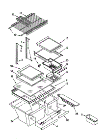 Shelf parts for Kenmore Refrigerator 106.60992990 (10660992990, 106 60992990) from AppliancePartsPros.com