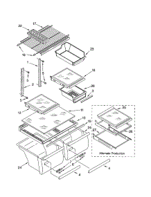 Shelf parts for Kenmore Refrigerator 106.61182100 (10661182100, 106 61182100) from AppliancePartsPros.com