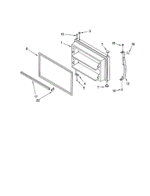 Freezer Door parts for Kenmore Refrigerator 106.61182100 (10661182100, 106 61182100) from AppliancePartsPros.com