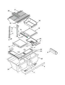 Shelf parts for Kenmore Refrigerator 106.61194107 (10661194107, 106 61194107) from AppliancePartsPros.com