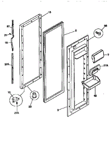 Fresh Food Door parts for Kenmore Refrigerator 253.57677790 (25357677790, 253 57677790) from AppliancePartsPros.com
