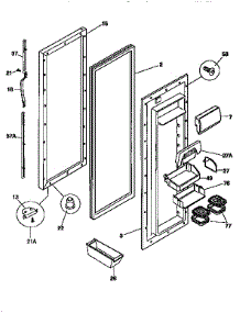 Fresh Food Door parts for Kenmore Refrigerator 253.57682790 (25357682790, 253 57682790) from AppliancePartsPros.com