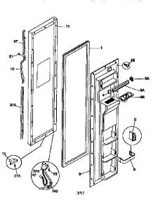 Freezer Door parts for Kenmore Refrigerator 253.57682790 (25357682790, 253 57682790) from AppliancePartsPros.com
