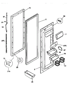 Fresh Food Door parts for Kenmore Refrigerator 253.57682791 (25357682791, 253 57682791) from AppliancePartsPros.com