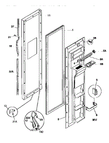 Freezer Door parts for Kenmore Refrigerator 253.57682791 (25357682791, 253 57682791) from AppliancePartsPros.com