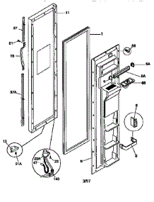 Freezer Door parts for Kenmore Refrigerator 253.57685790 (25357685790, 253 57685790) from AppliancePartsPros.com