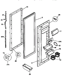 Fresh Food Door parts for Kenmore Refrigerator 253.57685790 (25357685790, 253 57685790) from AppliancePartsPros.com