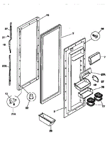 Fresh Food Door parts for Kenmore Refrigerator 253.57685791 (25357685791, 253 57685791) from AppliancePartsPros.com