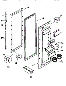 Fresh Food Door parts for Kenmore Refrigerator 253.57687790 (25357687790, 253 57687790) from AppliancePartsPros.com