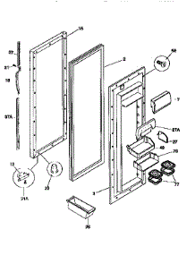 Fresh Food Door parts for Kenmore Refrigerator 253.57687791 (25357687791, 253 57687791) from AppliancePartsPros.com