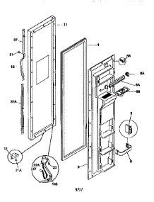 Freezer Door parts for Kenmore Refrigerator 253.57687791 (25357687791, 253 57687791) from AppliancePartsPros.com