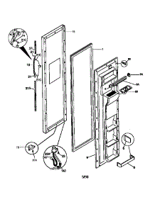 Freezer Door parts for Kenmore Refrigerator 253.58082890 (25358082890, 253 58082890) from AppliancePartsPros.com