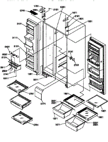 Shelves, Lights And Hinges parts for Kenmore Refrigerator 596.57585790 (59657585790, 596 57585790) from AppliancePartsPros.com