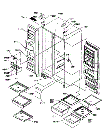 Ref / Fzr Shelves,Lights,Hinges parts for Kenmore Refrigerator 596.57585791 (59657585791, 596 57585791) from AppliancePartsPros.com