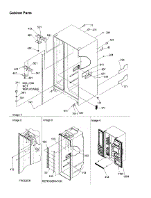 Cabinet Parts parts for Kenmore Refrigerator 596.58632891 (59658632891, 596 58632891) from AppliancePartsPros.com